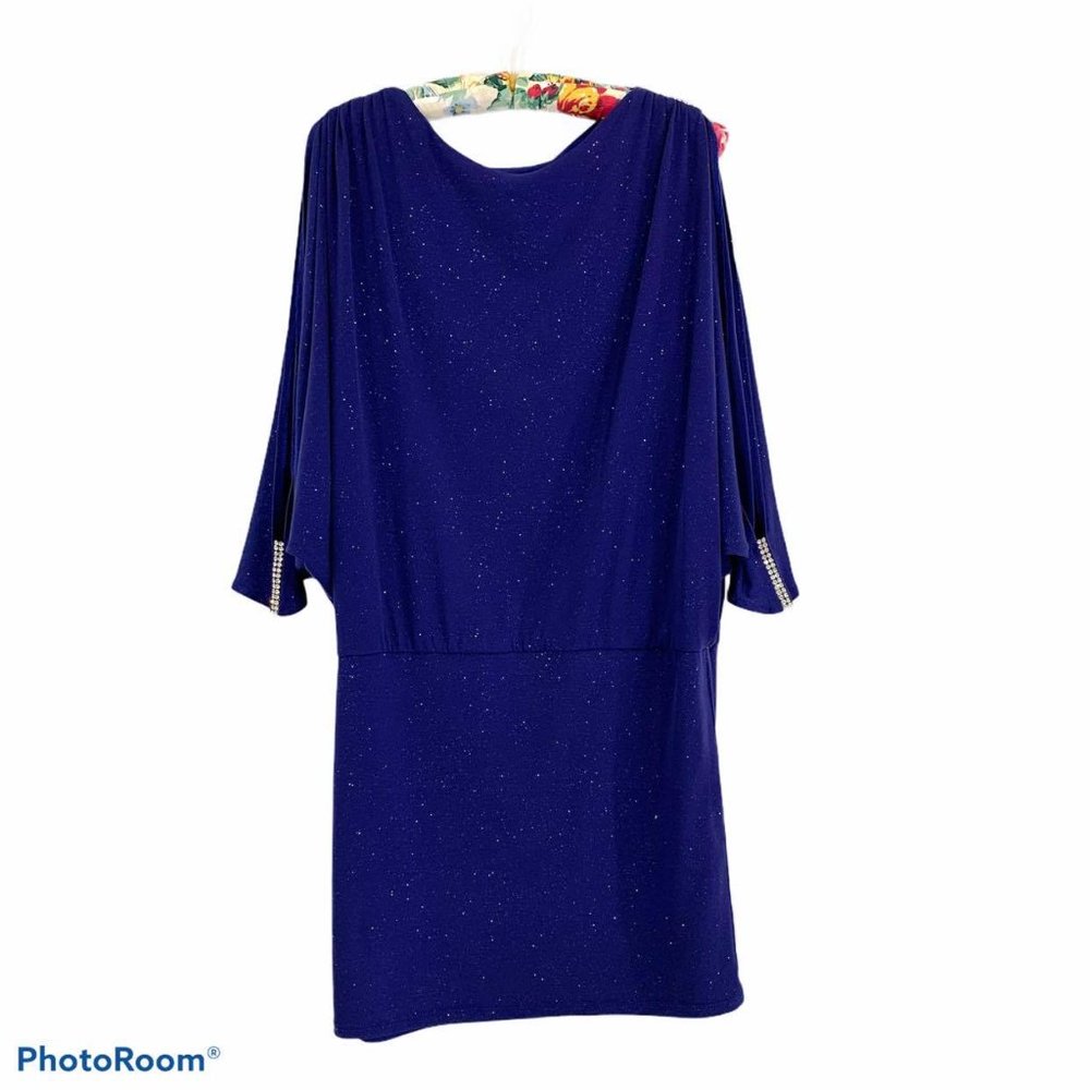 Betsy & Adam Sz 4 Dress Royal Blue Scoop Neck - Picture 2 of 7